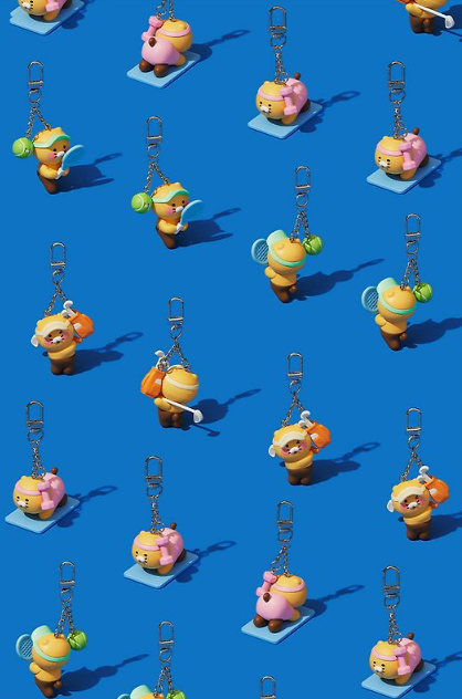 KAKAO FRIENDS Choonsik Sports Figure Keyring Soccer Golf Yoga Tennis