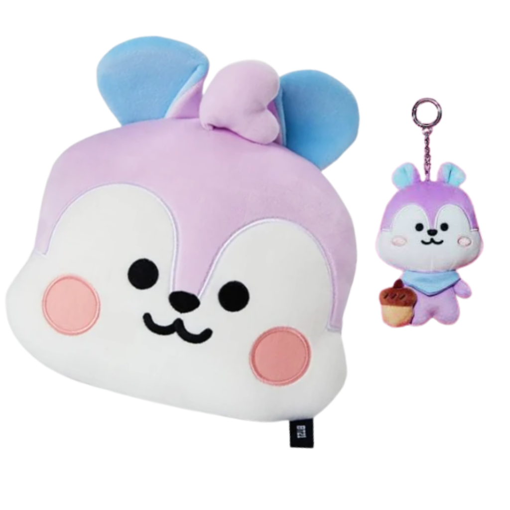 BT21 Mang Mini Face Cushion + Inside Mang Keyring + J-hope Photocard | K-pop Gift Bundle