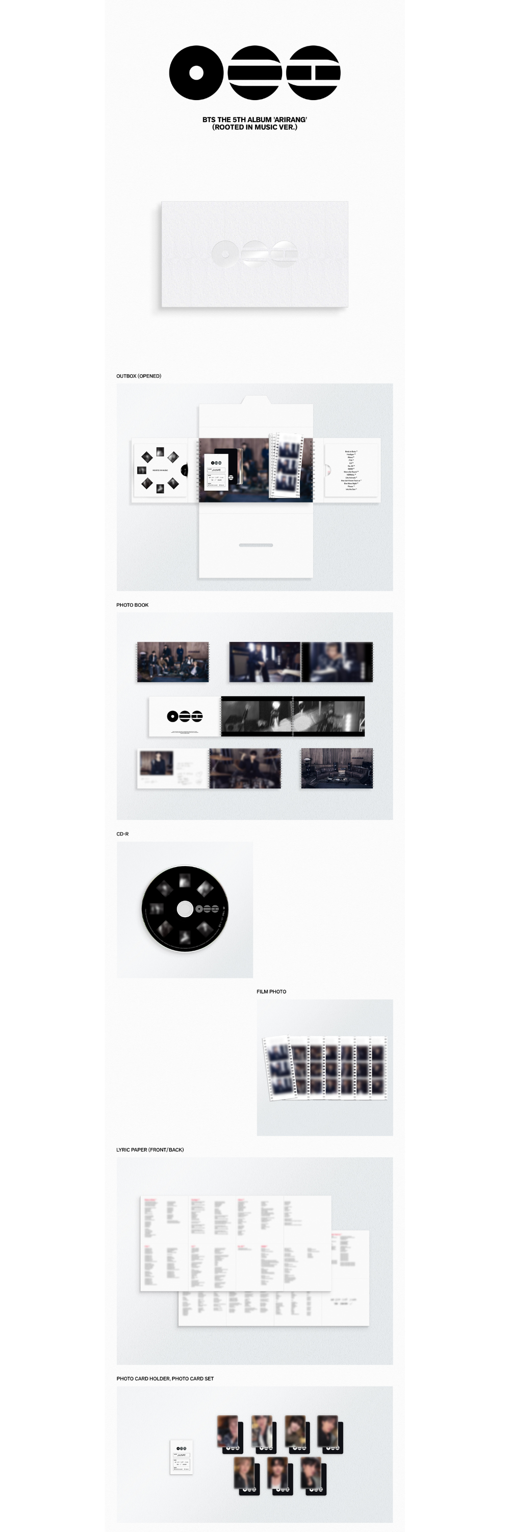 BTS The 5th Album 'ARIRANG (Rooted in Korea ver. / Rooted in Music ver.)