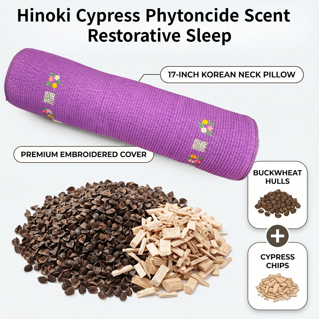 JK's Favorite Item -  Korean Buckwheat & Hinoki Cervical Pillow  - Localized 17inch + Mystery JK Poster (A3 Size)