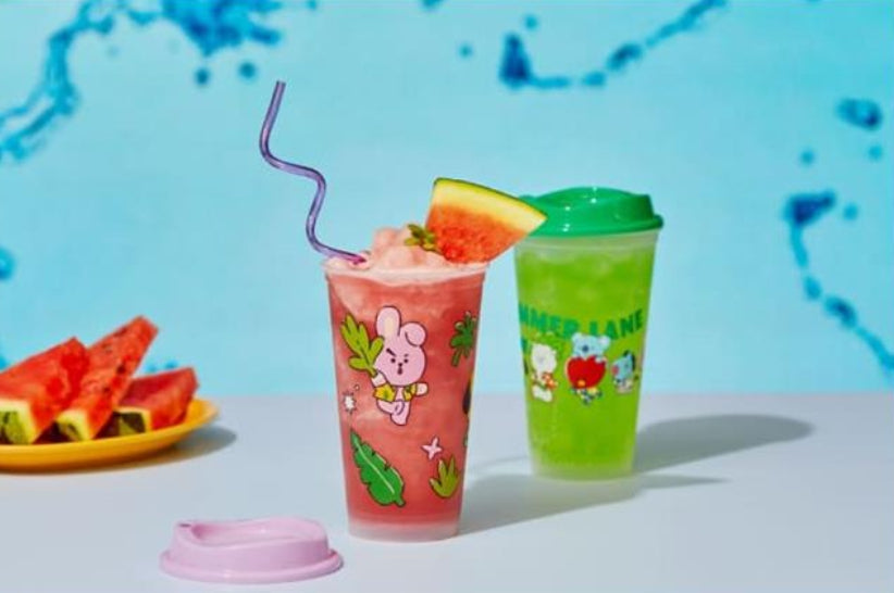 BT21 Summer Cold Cup (3p) + Summer Rain Keyring + Photocard Freebies