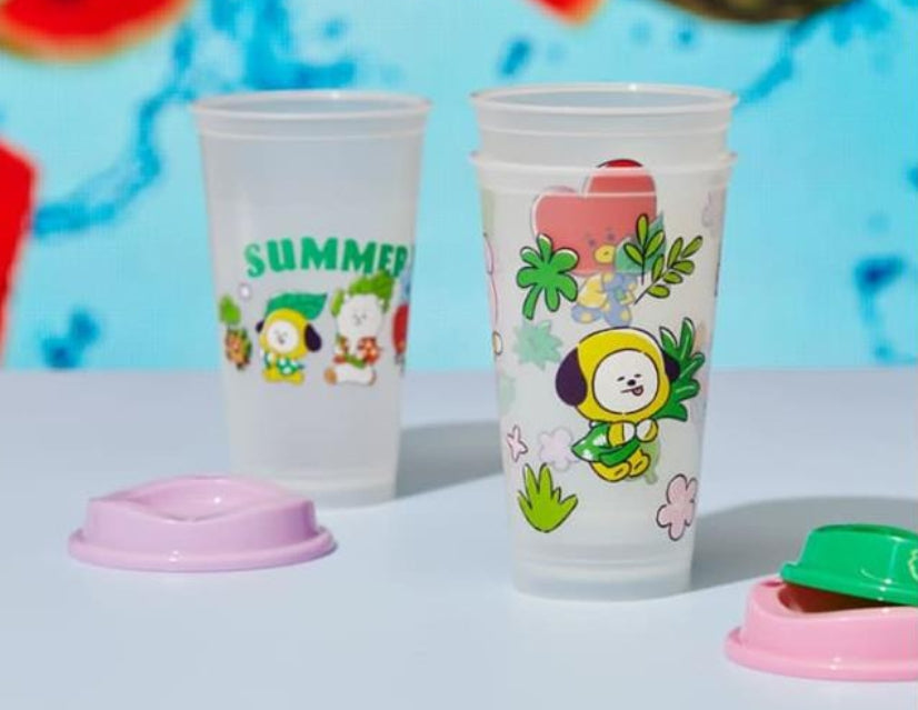 BT21 Summer Rain Reusable Cup Set (3 Cups, 473ml)