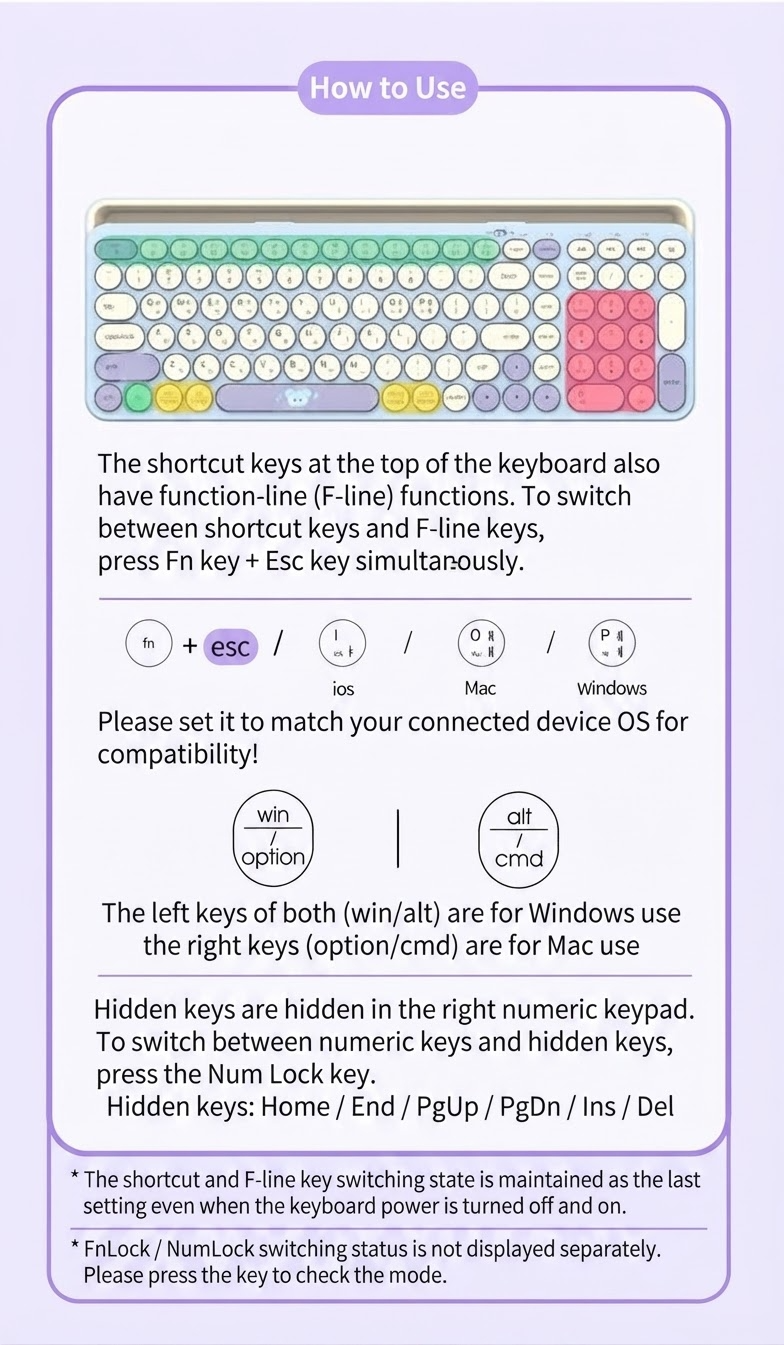 BT21 RJ minini Multi-Pairing Wireless Keyboard